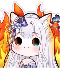 fae in front of flames like the 'it's fine' meme